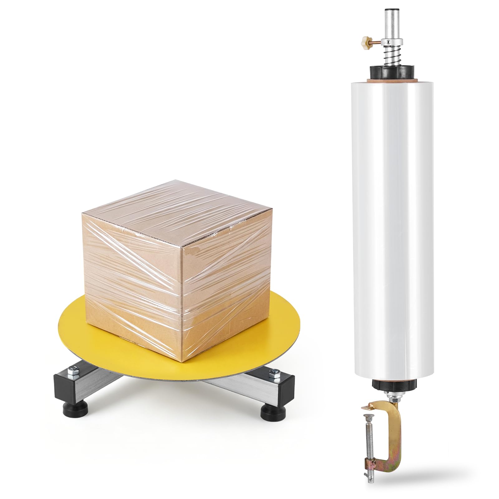 Dispenser manuale di pellicola estensibile con giradischi da 15
