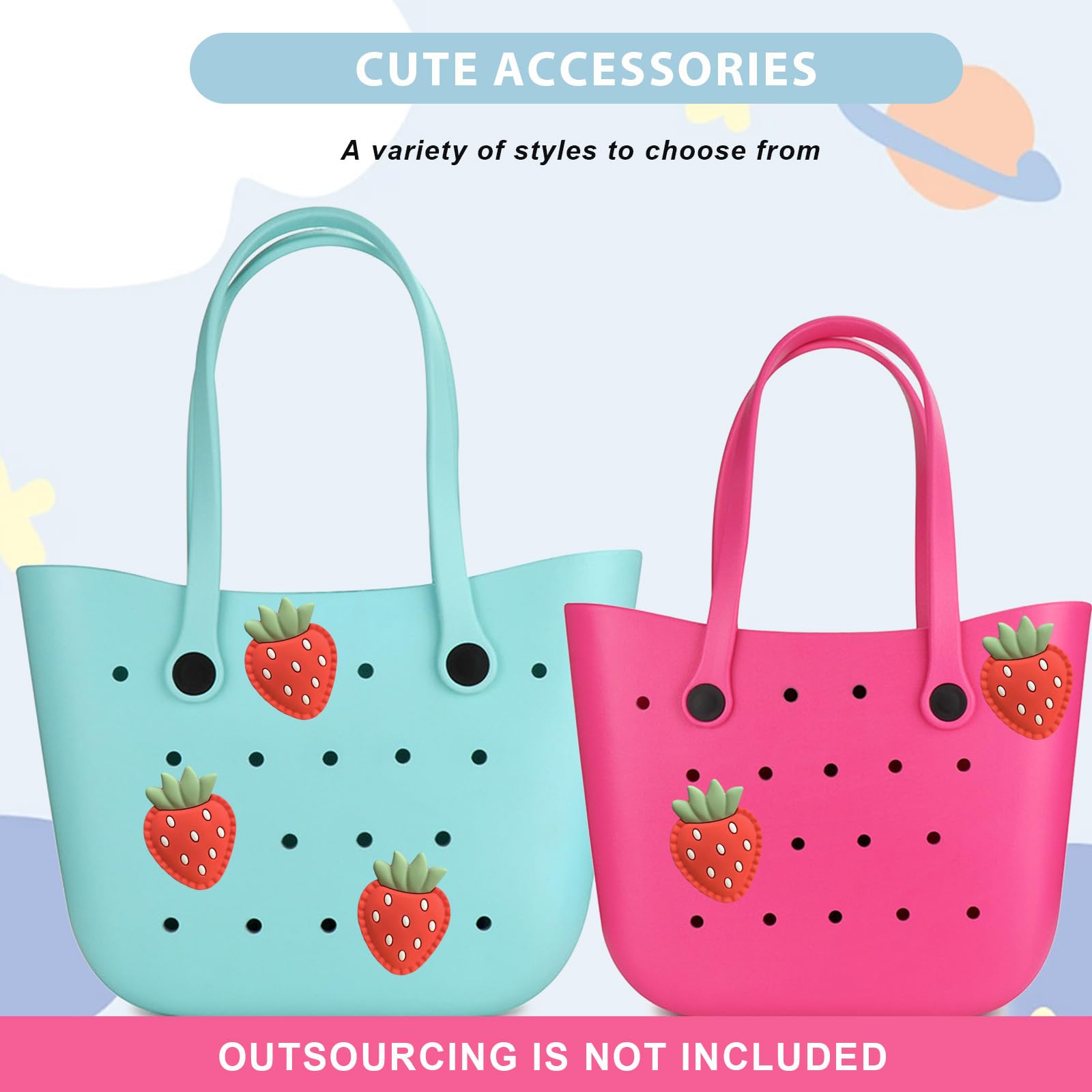 Lckaey Accessori per borsa da spiaggia in gomma Charms-PVC