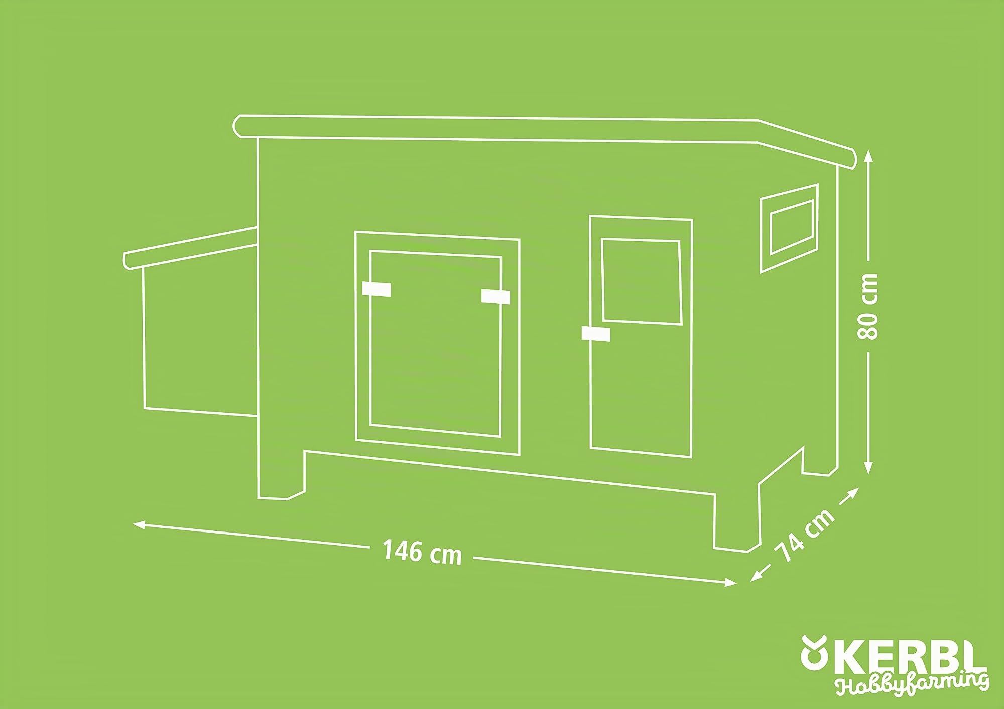 Kerbl Poulailler Chauffant 146 X 74 X 80 Cm pour Petit Animal