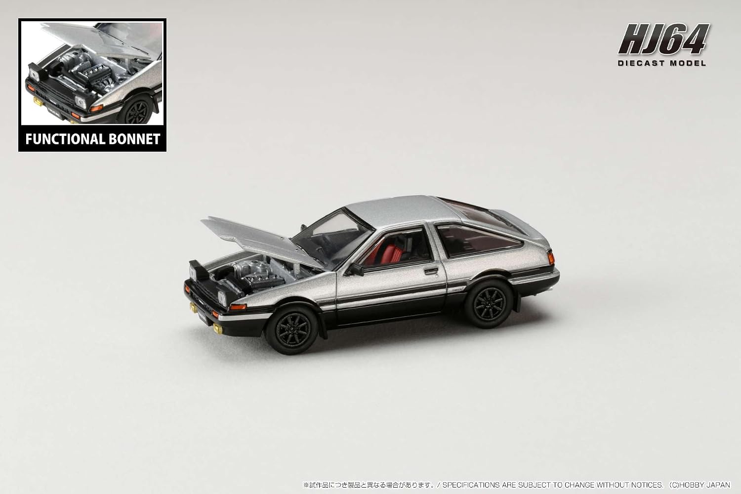 1/64 Toyota Sprinter Torreno GT APEX (AE86) JDM Style Silver/Black