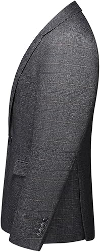 Miniatura 3 de Trajes de 3 piezas para hombre, traje de tweed ajustado a cuadros, trajes ajustados para hombres, traje de un botón, conjunto de esmoquin