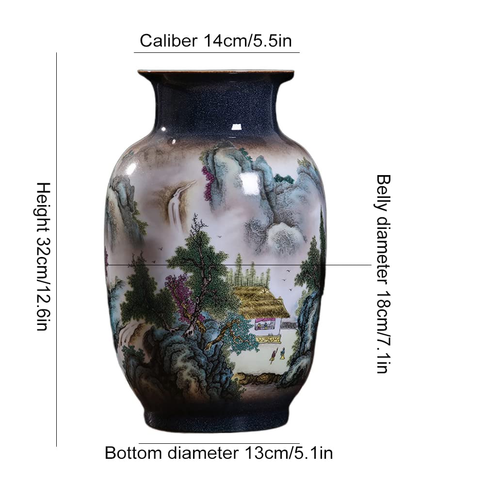 Amazon.co.jp: KOMFGT 景徳鎮 花瓶 中国 東洋 手作り 磁器 磁器 花瓶
