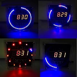 ComfyHarbor Kit de montaje de reloj electrónico para entusiastas del bricolaje, cuenta con función de alarma e instrucciones de instalación claras (azul)