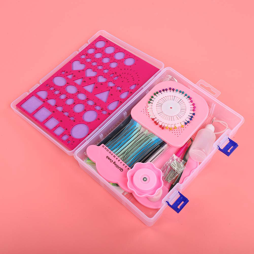 Fdit Kit de Quilling avec Papier et Outils, Ensemble Complet de Quilling Craft Comprend 5 Couleurs de Modèle de Papier, Aiguilles à Stylo et Peigne pour L'Art du DIY Éducatif