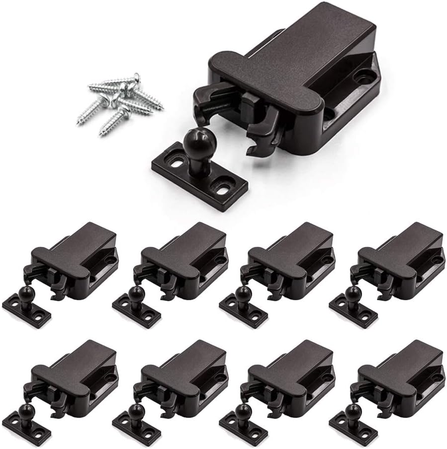 8 Pack Push Latch，Touch Latch Safe Push Latch，Rebound self-Locking Device，Open Catch Lock Drawer Cabinet Catch Touch Latch Cupboard Bedroom