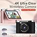 4K Digital Camera for Photography with Autofocus, 48MP Vlogging Camera for YouTube, 64GB SD Card, 2.8
