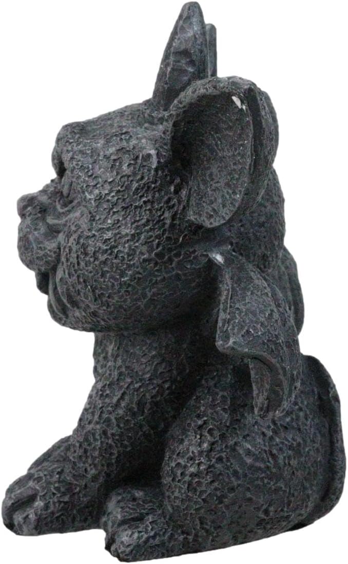 Ebros Gift Gothic Horned Bat Cat Gargoyle Bast Figurine 4.5" H Mythical Fantasy Decor As Talisman of Protection Collectible