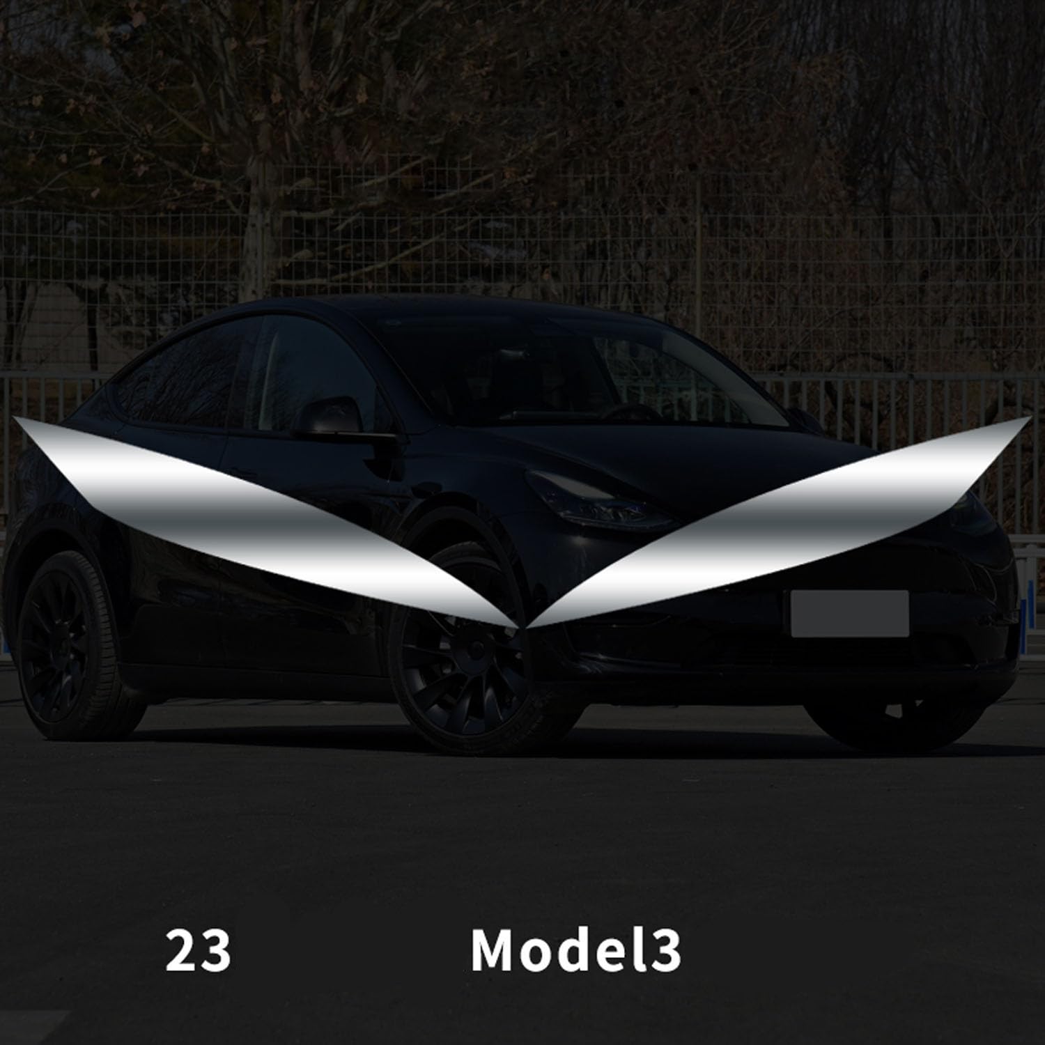 Für Tesla Model 3 2023 Auto Scheinwerfer Schutz Folie TPU Scheinwerfer Film Anti Scratch Auto-Styling Aufkleber,Blackened