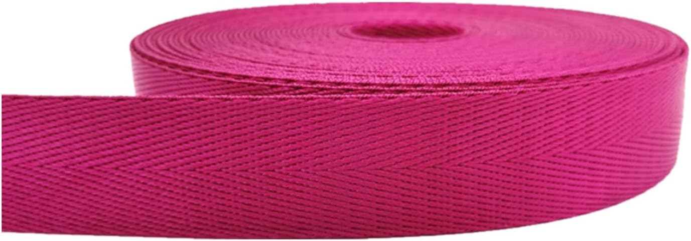 Nylon Webbing, Nylon Herringbone Twill Webbing Strap Multicolor 25mm/38mm x 5/10 Yard(Rose Red,38mm/10 Yard)