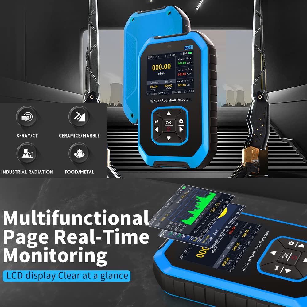 Hancaner Geigerzähler Dosimeter Strahlungsdetektor X γ β-Strahlen LCD-Display Echtzeit-Überwachung