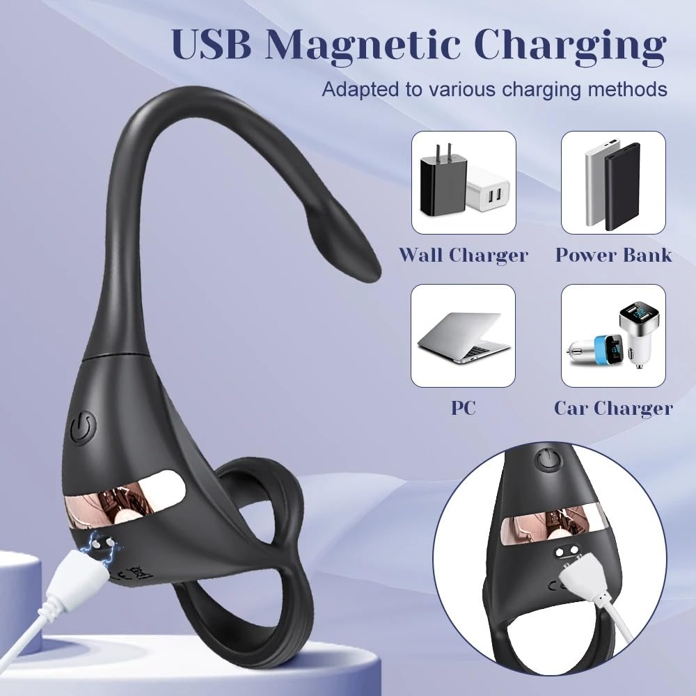 Tapón anal Anillo para pene, vibrador de próstata, Juguetes sexuales para hombres, aplicación 10 modos, masaje de testículos, tapón Anal, anillo para pene, masturbador masculino, consolador adultos