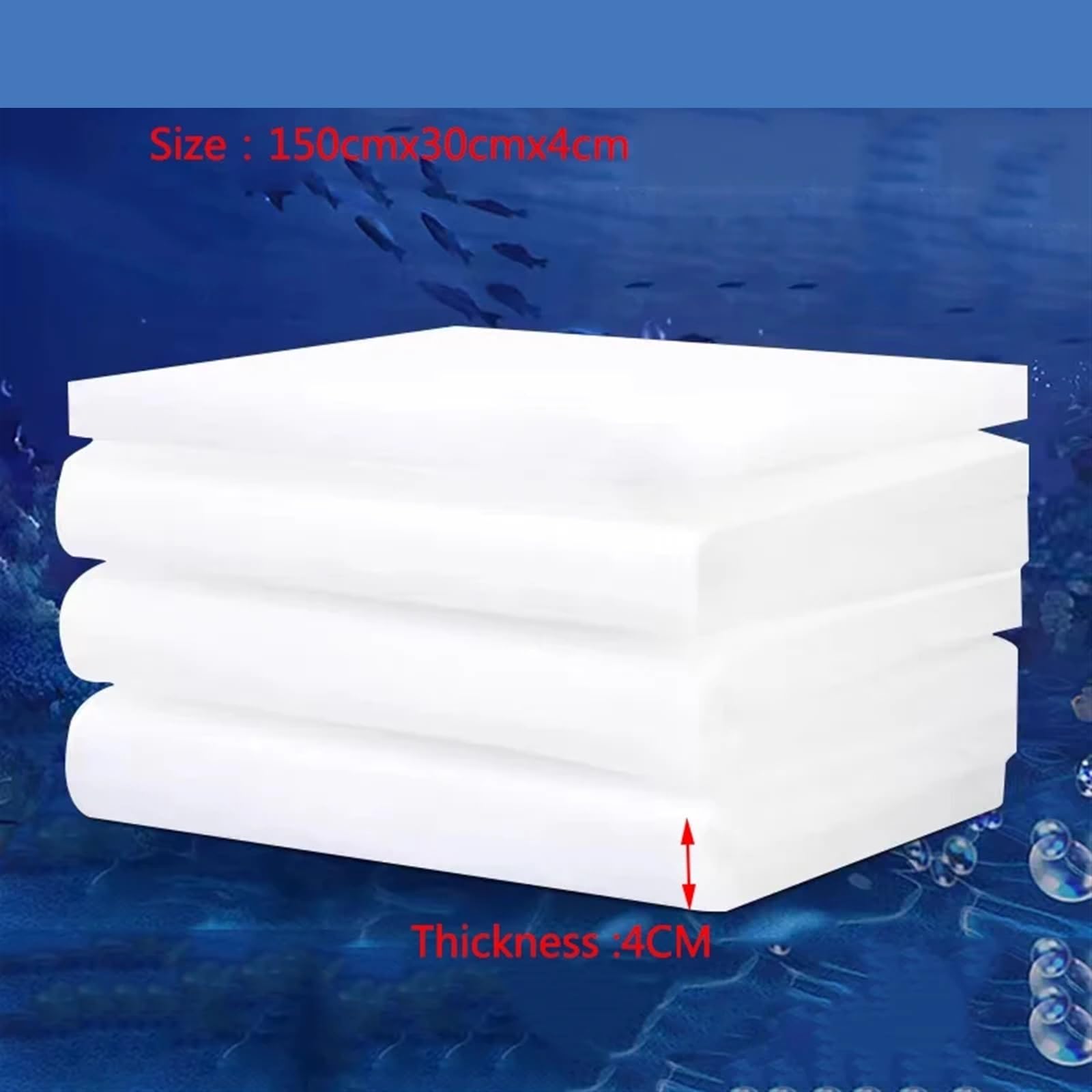 Spugna filtrante in cotone rium | Bianco 100-200x12-50x4 cm: Filtrazione for acquari rium(150cmx30cmx4cm)