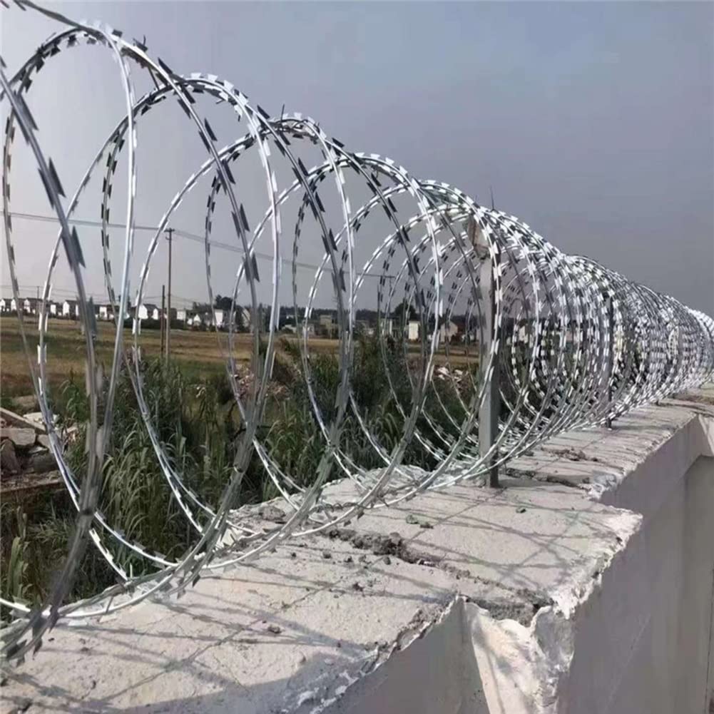 Rollo de Alambre de púas de Acero galvanizado de 15 m, Color Plata, para cercas de jardín, Patio, Granja y protección Comercial: una solución de Seguridad Duradera.