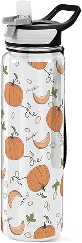 FLildon Botella de agua de otoño con tapa de pajilla, 32 onzas, a prueba de fugas, transparente, para gimnasio, mujeres y hombres, para deportes al disponible en Yaxa Venezuela