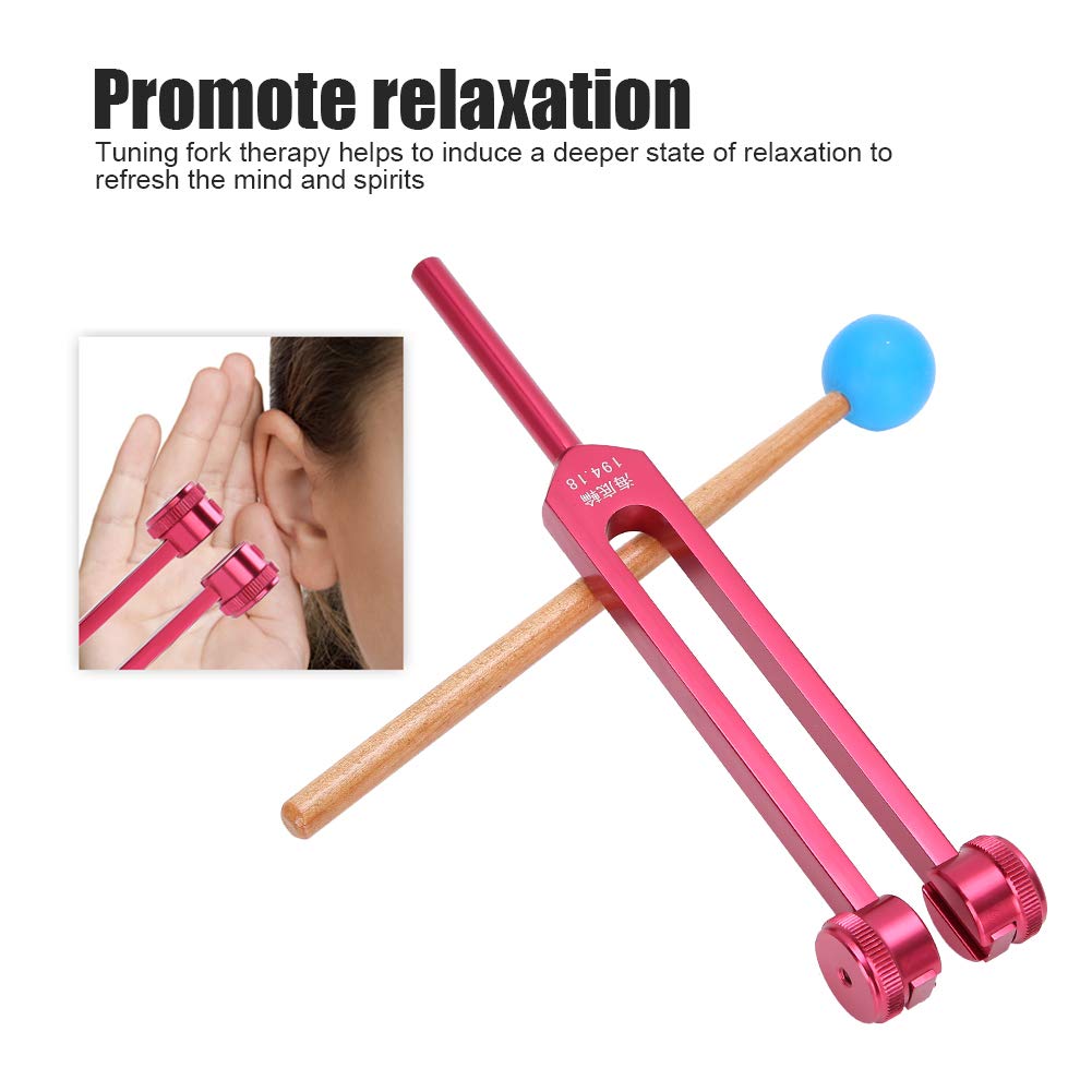 Brrnoo 194.18Hz Diapason pour Examen auditif médical ORL d'otologie avec Marteau en Silicone et Chiffon de Nettoyage, emballé dans Un Sac de Rangement Souple
