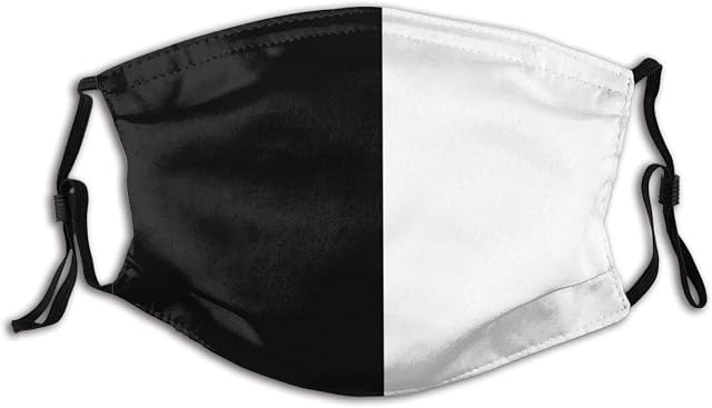 SHENLE Masks-Split Black and White Reusable Cotton Anti Dust Cover Face Mask-Adjustable Reusable Bandanas Balaclava Unisex Face Mask Outdoors Anti-Dust