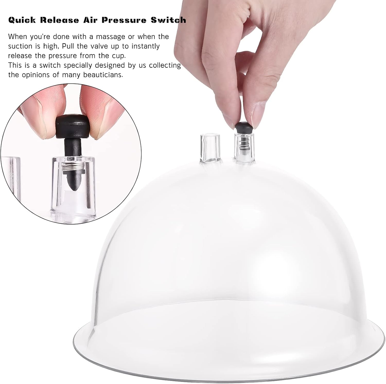 Vacuum Cupping Machine Accessories, Meifuly Upgraded Premium 7.28inch Diameter Extra-Large Vacuum Therapy Machine Cups with Y Type Hose (1 Pair) - Image 2