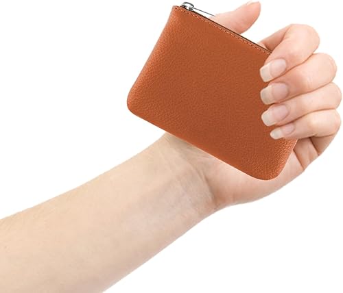 Miniatura 5 de simarro Monedero de cuero vegano con patrón de lichi con cremallera, monedero portátil para monedas, mini soporte para monedas para mujeres