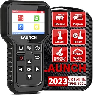 LAUNCH CRT5011E 2023 Newest TPMS Relearn Tool + OBD2 Scanner Code Reader,TPMS Sensor (315+433MHz) Read/Activate/Programming/Relearn/Reset,Key Fob Test,Lifetime Free Update,Tire Pressure Sensor Program
