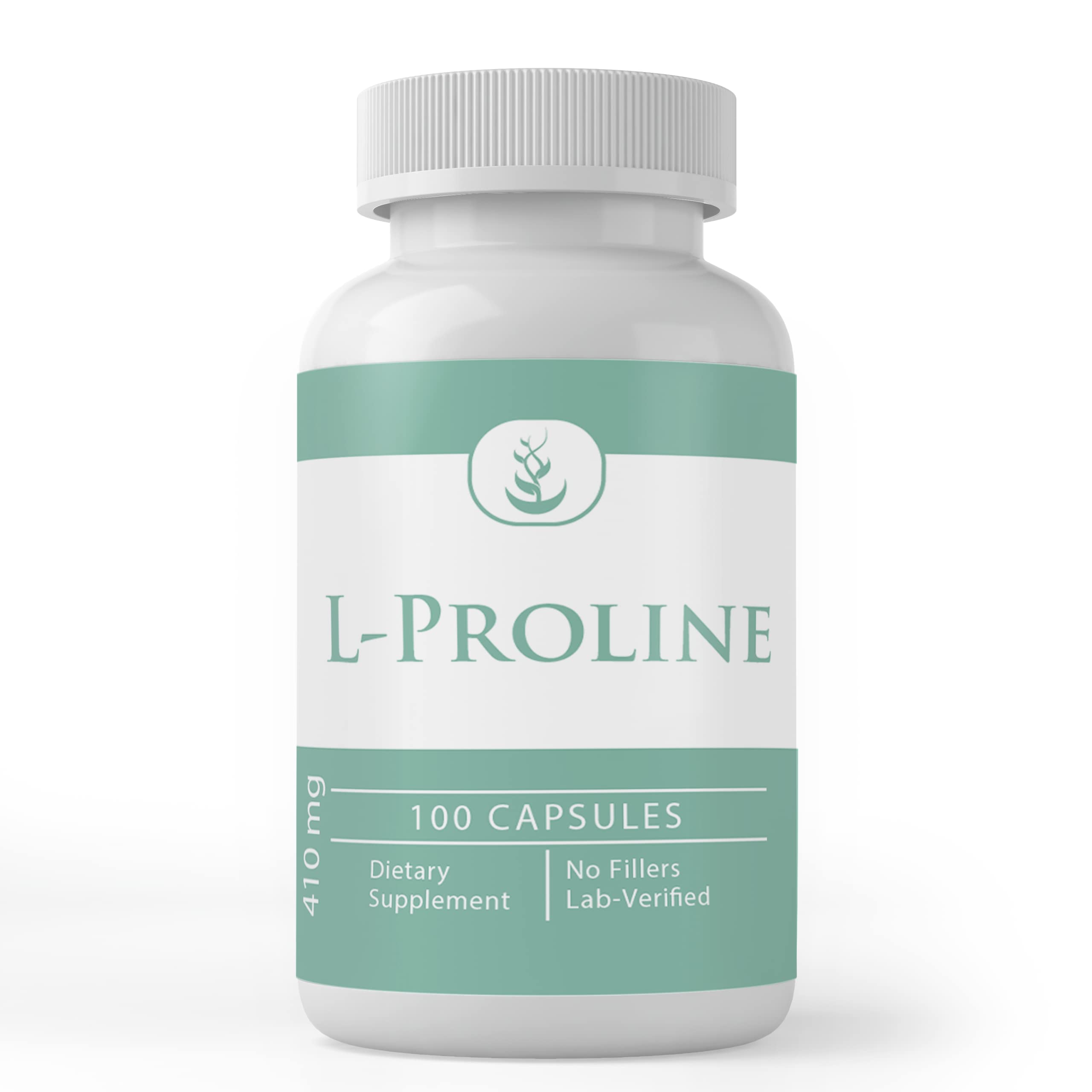 L-Proline, (100 Capsules) Always Pure, No Additives Or Fillers, Lab Verified