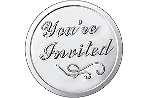 Impress with Elegant Foil Seals: 100 Embossed 'You're Invited' Round Seals for Envelopes