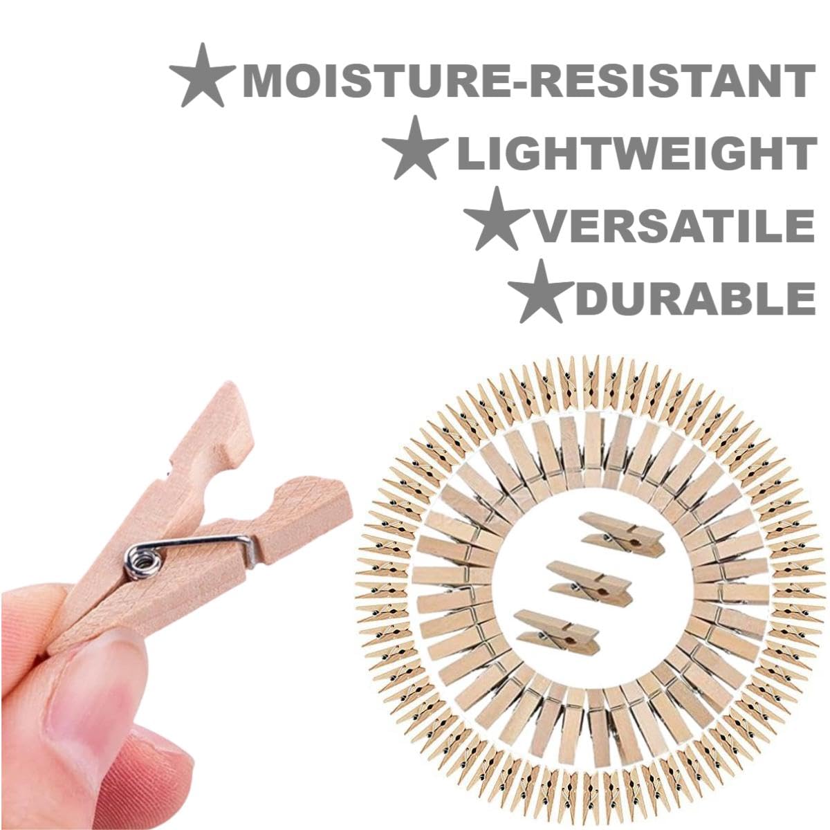 Amazon.com: 50 件1 入迷你木製工藝服裝別針照片的衣服別針小衣夾小衣服別針迷你照片夾小衣服別針 適用於照片、工藝品、藝術品、雞尾酒會、藝術品展示: