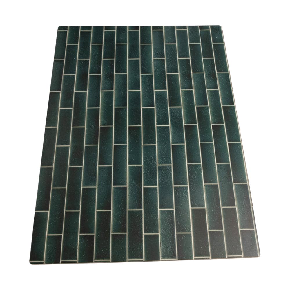 Bessie Bakes Super-Thin Green Subway Tile with White Grout Replicated Photography Backdrop 2 Feet Wide x 3 Feet Long