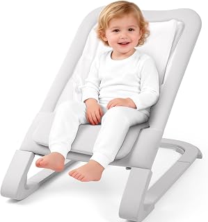 Joie Baby, Ancho 와인드업 스윙(아몬드) - 아기를 위한 진정 그네, 전원 필요 없음, 유기농 원단, 3가지 리클라인 포지션