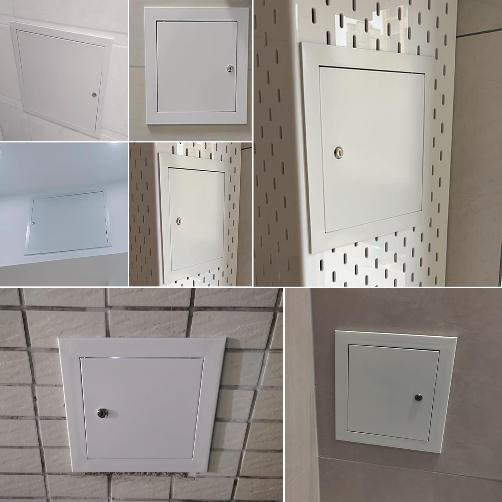 Trampilla Pladur Panel De Acceso Blanco Para Techo De Yeso - Personalizado Trampilla De Inspección Metálica Para Electricidad Y Plomería - Placa Para Tapar Agujeros En La Pared(150x300mm/6x12inch)