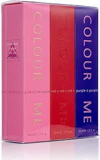 Pink/Purple/Red - Triple Pack, Fragrance for Women, 3 x 50ml Eau de Parfum, by Milton-Lloyd