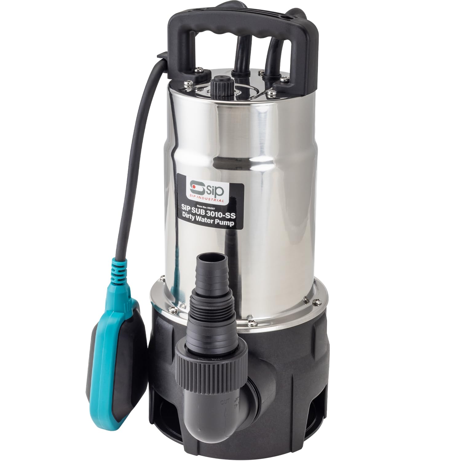 SIP SUB 3010-SS Submersible Dirty Water Pump 1kW 18000L/hr Flow Rate Pool Drain with Float Switch
