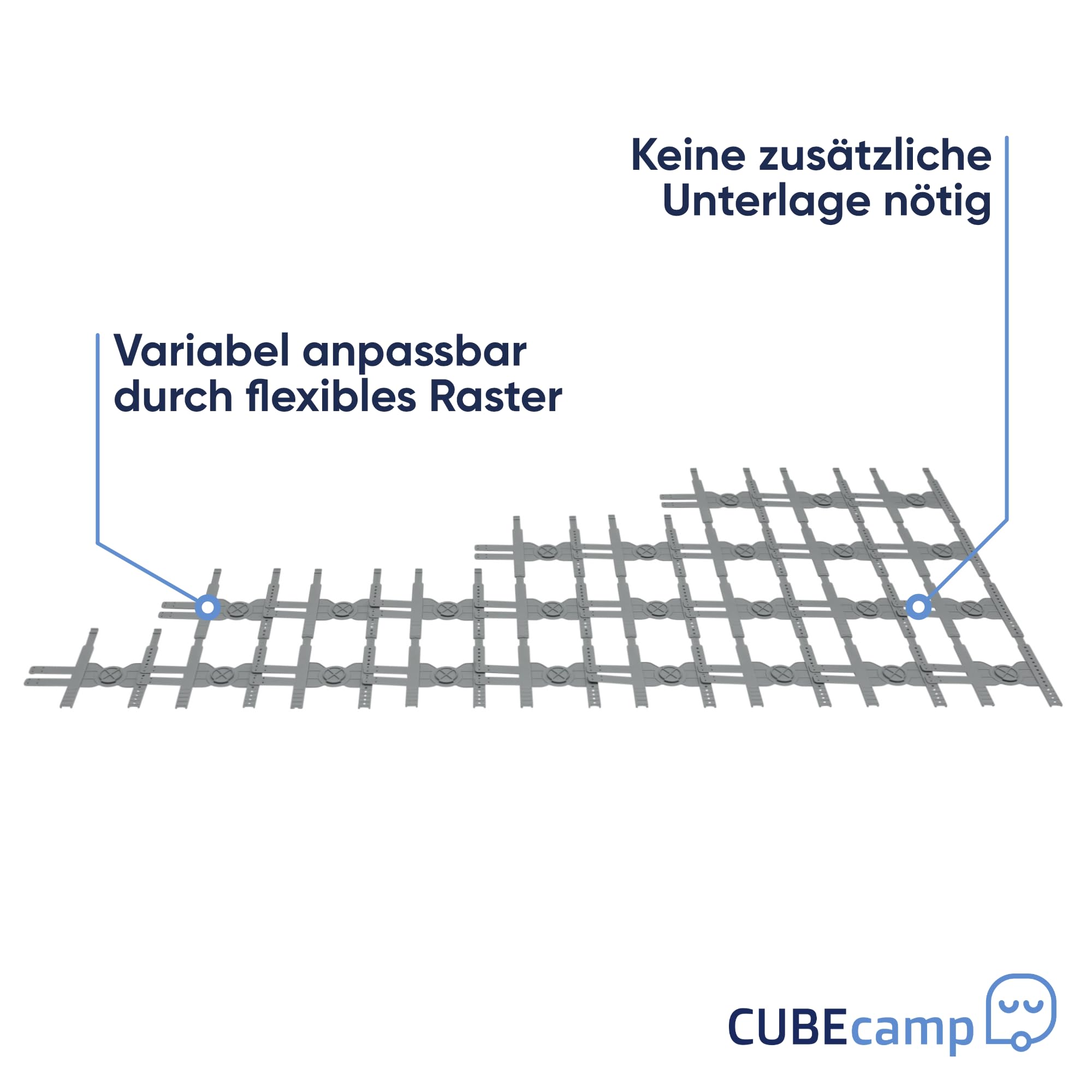 CubeSleep Bettsystem CUBEcamp Set | Schlafsystem für unterwegs | Lattenrost System variabel einsetzbar