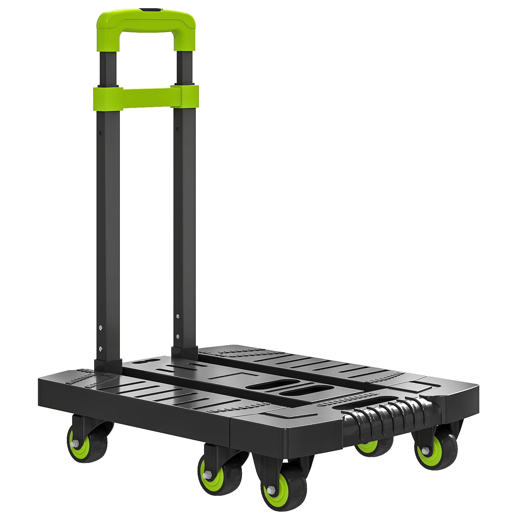 HOMCOM Carrello pieghevole in metallo con ruote, manico regolabile max. 200 kg 102 cm carrello di trasporto con corda di tensione, carrello impilabile per trasloco, officina, magazzino
