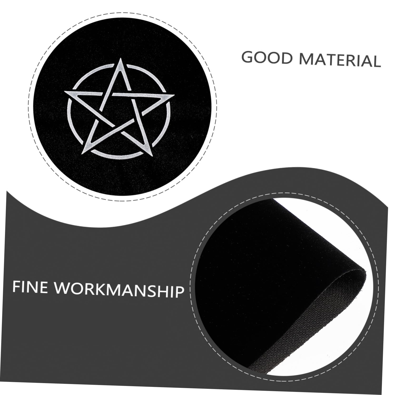 Mantel de Tarot Negro Pentáculo de Franela, Resistente al Desgaste Pelusas, Adecuado para Decoración de Mesa Hogar Aire Libre