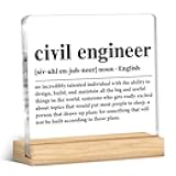 Civil Engineer Gifts Office Desk Decor Engineering Gifts for Civil Engineer Definition Acrylic Desk Plaque Sign