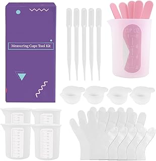 Silicone Measuring Cups for Resin Kit - 250 & 100 ml Precise Scale Silicone Resin Mixing Cups, Durable for Epoxy Resin Mixing, Resin Molds, Jewelry Making, Acrylic Paint Pouring(Free Tool Kit)