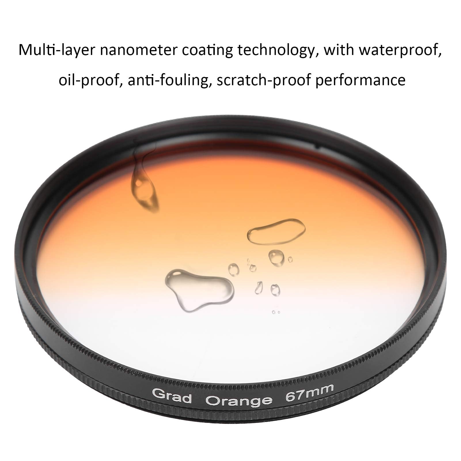 Farbverlaufsfilter in Orange, 67 Mm DSLR-Kameraobjektiv-Verlaufsfilter für Aufnahmen bei Sonnenaufgang bei Sonnenuntergang, Mehrschichtige Nanometer-Beschichtungstechnologie