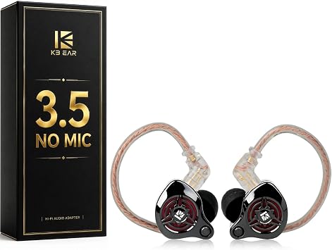 2026 Latest erabuds,KBEAR BK1 Wired Gaming Earbuds,10mm Single DD in Ear Monitor,HiFi Headset Wired Earbuds IEM Earphones with Detachable Cable for Gaming/Music/Video White, 3.5 with mic