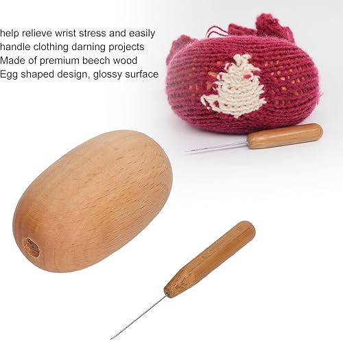 Miniatura 3 de Calcetines zurdos Herramientas de costura Bola de zurrir Huevo para coser en casa Dispositivo de reparación de madera