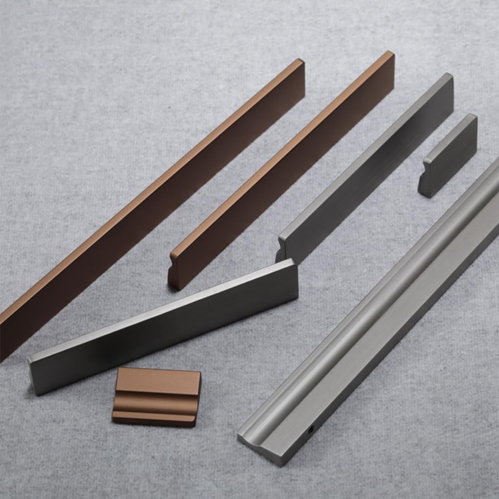 2 Tiradores de Armarios Gris cepillado Asas de gabinete Asa larga Manijas de puerta de muebles Aleación de aluminio Manillas Para Cocina Perilla Pomos (Length 1000mm)