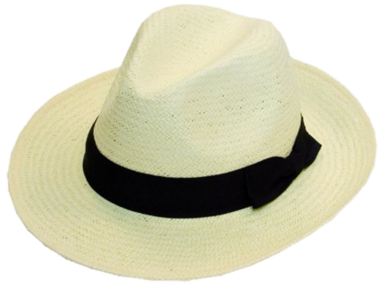Jmc Trading Company Men's Beige Straw Fedora Hat With Black Band