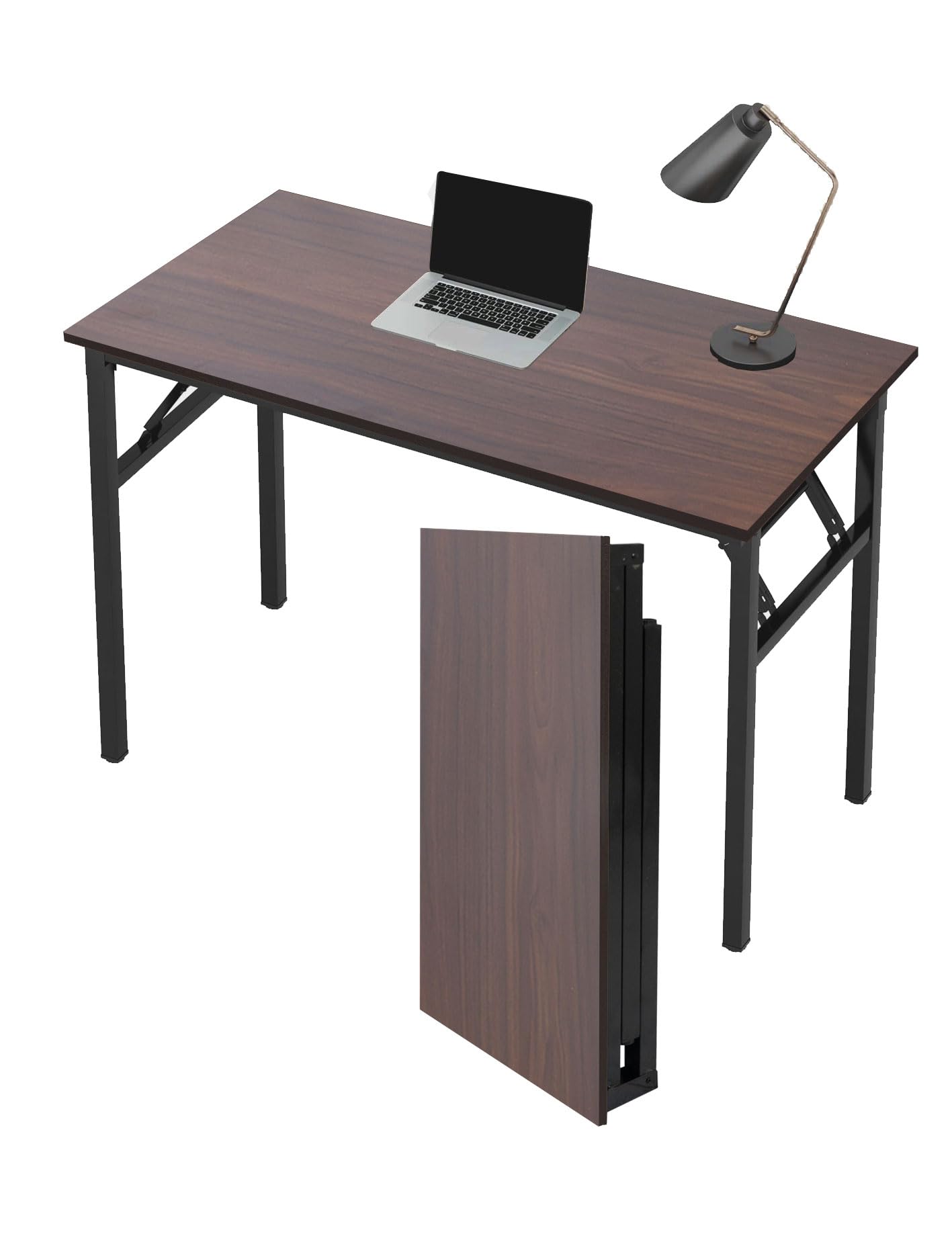 Folding Table for Small Spaces, Multi-Functional Portable Desk For Home, Office, Computer, Outdoor Camping, Garden, Picnic, Coffee, Bbq (Brown, 80 * 40 * 75cm)