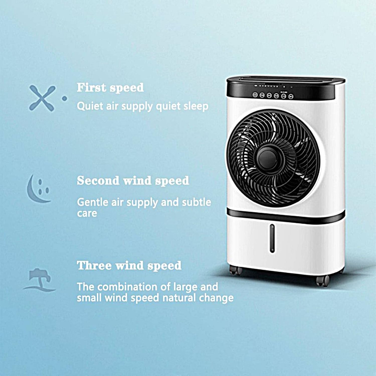 Air Cooler Fan with Remote Control for Room Black White