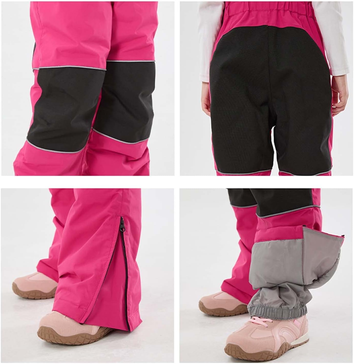 Insulated Snow Bibs for Girls Boys,Unisex Warm Snow Bib Overalls Snowboard Pants Waterproof Ski Pants