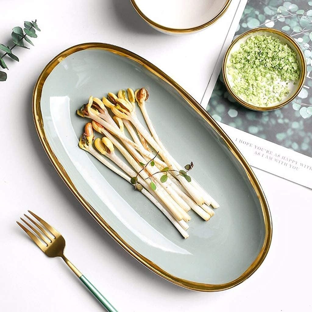 Ceramiczne zestawy obiadowe, talerz, miska, łyżka, 26-częściowy zestaw zastawy stołowej Phnom Penh – porcelanowy zestaw do prezentów ślubnych w restauracji, jasnozielony
