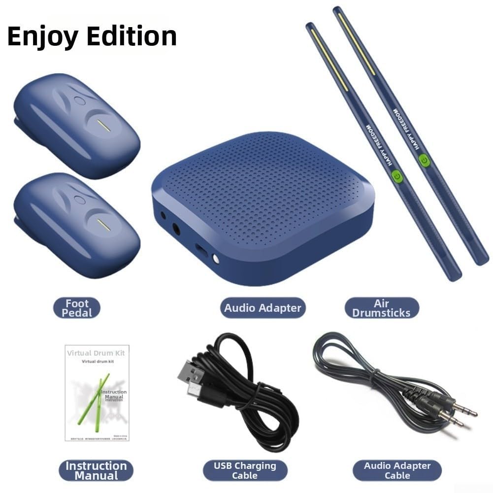 Tamburo ad aria con sensore di movimento 3D, materiale ABS (B-blu navy)