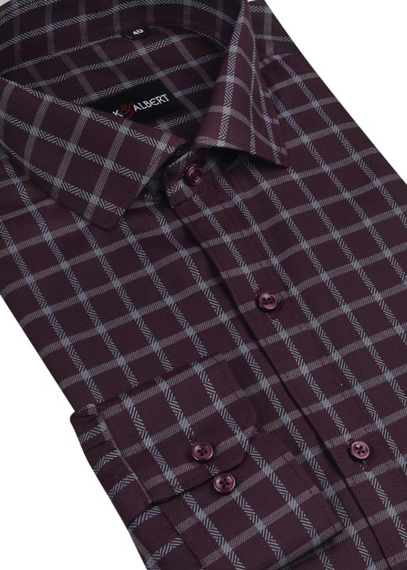 Image of MARK & ALBERT 100% Cotton Full Sleeves Regular Fit Formal Shirt for Men Blue