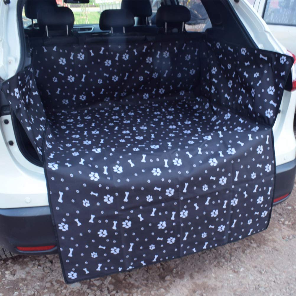 POPETPOP 1pezzi Tappetino Per Bagagliaio Auto Per Cani e Gatti Coprisedile Posteriore Pieghevole Per Suv e Auto Protezione Antigraffio e Antimorsi Lavabile Nero