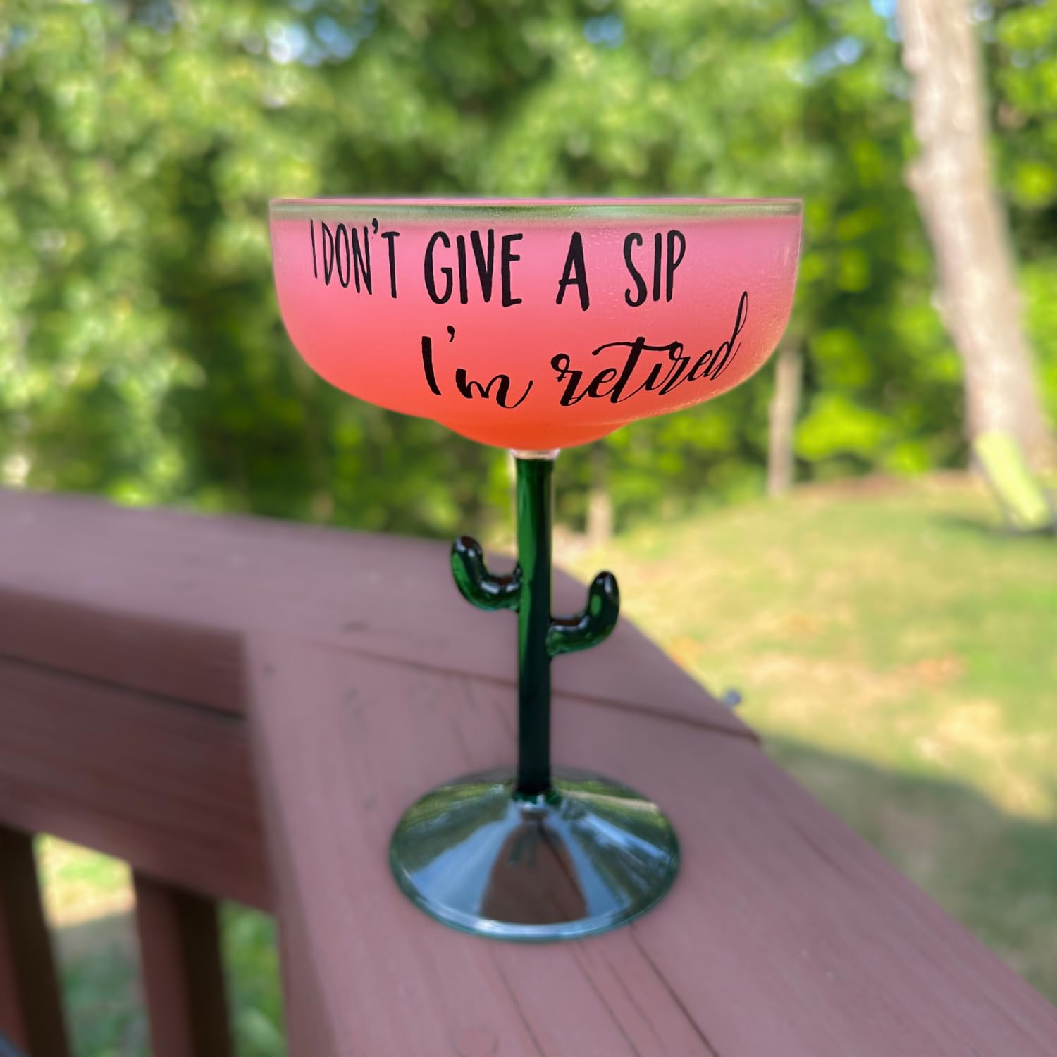 I don’t give a sip, I’m retired margarita glass. Retirement gift ideas. Retirement party. Cactus margarita. Funny margarita