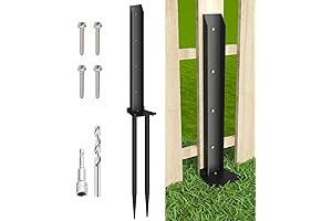 1 Pack Heavy Duty Fence Post Anchor Kit - Double-Tube Style Steel...